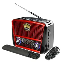 Радіоприймач Golon RX-455S Solar із сонячною панеллю червоний - мініатюра 5