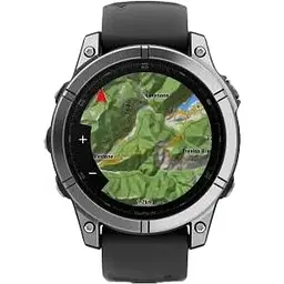 Смарт-годинник Garmin Fenix E 47mm AMOLED Stainless Steel with Black Silicone Band (010-03025-02/00) - мініатюра 5