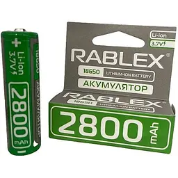 Літій-іонний акумулятор із захистом Rablex 18650 2800 mAh 3.7 V (Li-ion) Original - мініатюра 2