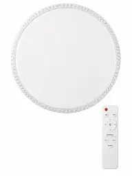 Потолочная LED-люстра круглая белая 50 W 50 см с пультом, диммером и ночником (49675914)