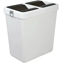 Відро для сміття Motek на 40 л + 40 л з поворотною кришкою 55х35.5х59 см Біле (COB-414)