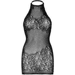Відверта міні-сукня Leg Avenue Rhinestone halter mini dress Black One size - мініатюра 7