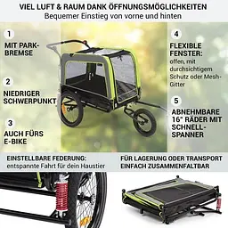 Причіп-коляска для собаки Klarfit Husky Vario (10034173) - мініатюра 3
