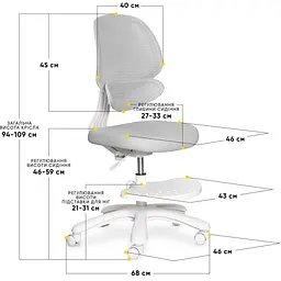 Дитяче крісло Evo-Kids Sirius Air Grey (Y-605 G)  - мініатюра 3