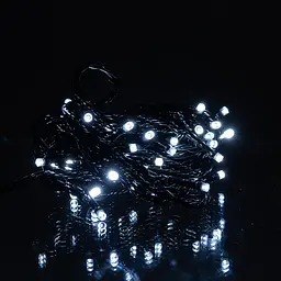 Новорічна кімнатна гірлянда нитка GarlandoPro 6 м 50 LED чорний дріт Білий W50LED6MBW - мініатюра 2