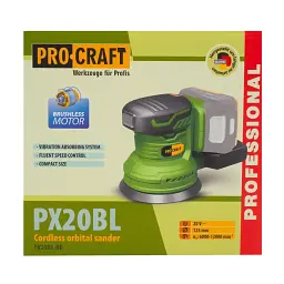 Акумуляторна ексцентрикова шліфмашина Procraft PX20BL без АКБ та ЗП | безщіткова | диск 125 мм - мініатюра 5