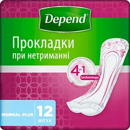 Урологічні прокладки Depend Normal Plus Pad 12 шт. (5029053546162/5029053561585)
