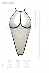 Боді з доступом Passion CHIKA BODY S/M, cream - мініатюра 5