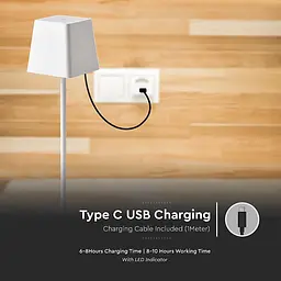Лампа настільна акумуляторна Cozy у скандинавському стилі 5 Вт 5200mA 2402 Біла - мініатюра 3
