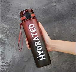 Пляшка для води з градієнтом для спорту та фітнесу ,1000 мл, червоно - чорна