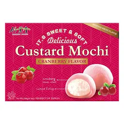 Тістечка моті Bamboo House Сustard Mochi Granberry Flavor з заварним кремом журавлина 180 г