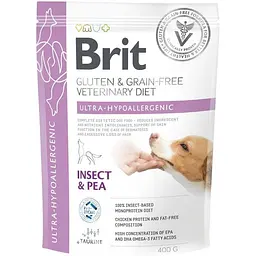 Корм сухий Brit VetDiet Dog Ultra-hypoallergenic для собак при проблемах з травленням з комахами 400 г