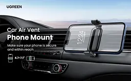 Автомобільний тримач для смартфна Ugreen LP120 Air Vent Mount Phone Holder Косм. Сірий - мініатюра 8