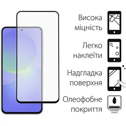 Скло захисне Dengos Full Glue Samsung Galaxy A36 5G (black) (TGFG-387) - мініатюра 2
