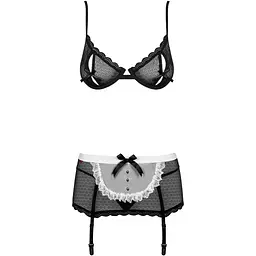 Еротичний костюм покоївки Obsessive Maidme set 5pcs S/M - мініатюра 5