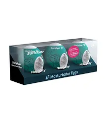 Набір мастурбаторів Satisfyer Masturbator Egg Naughty Set 3 шт. білий - мініатюра 2