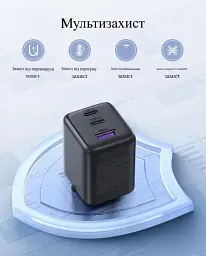 Зарядний пристрій UGREEN X515 GaNInfiniti 30W Fast Charger 3-Port для iPhone 16 15 14 Pro MAX, Samsung Galaxy, Xiaomi Tablet, iPad (55536) - мініатюра 5