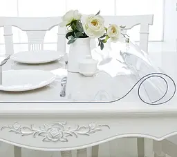 М'яке (гнучке, рідке) скло скатертину на стіл Soft Glass 2.8х1.8м (товщина 1.5 м) Прозора - мініатюра 6
