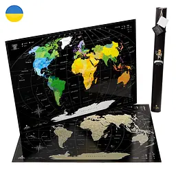 Cкретч карта світу без Росії та білорусі карта подорожей карта світу, що стирається - мініатюра 2