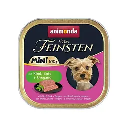 Вологий корм Animonda Vom Feinsten Adult Mini для собак міні-порід, з яловичиною, качкою + орегано 100 г