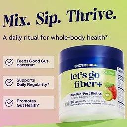 Пробіотичні волокна Enzymedica Probiotic Drink Lets Go Fiber смак ківі та полуниці 261 г - мініатюра 2