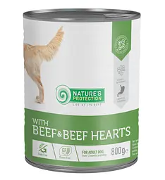 Вологий корм для собак з яловичиною і яловичим серцем Nature's Protection with Beef & Beef Hearts, 800 г
