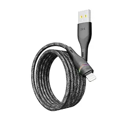 Кабель для заряджання та обміну даними Yoki YK-RG24 RGB Series USB/Lightning 12W 2.4A/5V 1.2 м Чорний - мініатюра 5