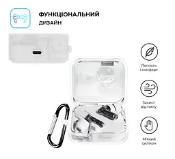 Силіконовий чохол для навушників Nothing Ear (2), Hang Case, прозорий, ультратонкий захисний кейс товщиною 2 мм, захист від подряпин, пилу та ударів, компактний, з карабіном для кріплення, ArmorStandart (ARM75401) - мініатюра 2