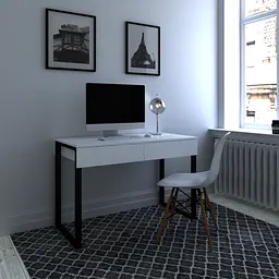 Комп'ютерний стіл із двома ящиками Loft FHX-2 Білий