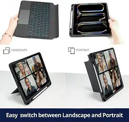 Чохол WIWU з клавіатурою для iPad Pro 11" з інтелектуальною клавіатурою, Bluetooth, магнітний, знімний, бездротова клавіатура - мініатюра 2