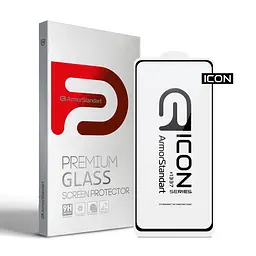 Захисне скло для Xiaomi Poco F3 Mi 11i, Icon, 2.5D загартоване скло, повне проклеювання, глянсове, удароміцне, з олеофобним покриттям, сумісне з чохлами, міцність 9H, проста установка, ArmorStandart (ARM58921)