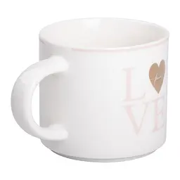 Чашка порцелянова Love 350 мл, білий Liling Rongxiang Ceramic RX-N240126WL - мініатюра 2