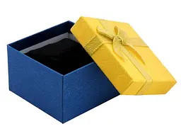 Коробка подарункова XUPING жовто-блакитна з бантом Універсальна 9х9см, h = 5.5см (177488) - мініатюра 5