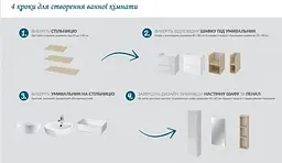Шафка підвісна відкритий під стільницю Cersanit Moduo 40 см дуб - мініатюра 5