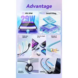 Дата кабель USB-C to Lightning 1.0m 20W blue Essager (EXCTL-WL03-P) - миниатюра 2