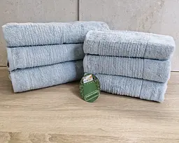 Набір турецьких махрових рушників Cestepe 50х90 3 штуки + 70х140 3 штуки Bamboo Sarev Light Blue - мініатюра 3