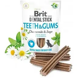Ласощі для собак Brit Dental Stick Teeth & Gums здорові ясна та зуби, ромашка і шавлія 7 шт. 251 г - мініатюра 2