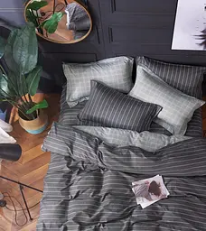 Комплект постільної білизни Ecotton двоспальний Сімейний 150х215 см сірий (20001АB) (22269)