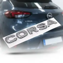 Емблема-напис CORSA хром 145x21 мм для масляного пластику на скотчі (OEM: 645OPl1013) - мініатюра 2