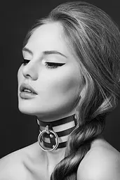 Чокер потрійний з кільцем для повідця Bijoux Pour Toi - FETISH, екошкіра - мініатюра 3
