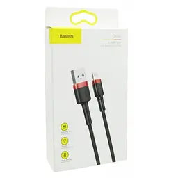 Кабель Baseus Cafule Cable USB 2.4A 1 m Red Black (CALKLF-B19) - мініатюра 3