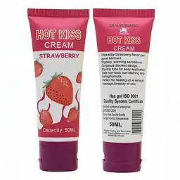 Гель-лубрикант зволожуючий Hot Kiss на водній основі зі смаком полуниці 50 мл