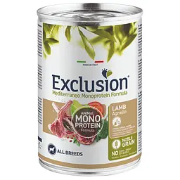 Корм Exclusion Adult Lamb для дорослих собак всіх порід з ягням 400 г