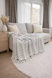Плед-покривало Cotton TURComFor бавовна коричневий євро 200х220 см TC303375984