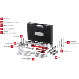 Набір інструментів Intertool ET-6082 82шт [91258] - мініатюра 13
