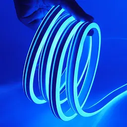 LED Стрічка гнучка силикон 12v 25 см Синій Неон (бічне свічення 12 мм 6 мм) - мініатюра 2
