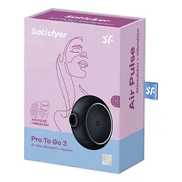 Вакуумний стимулятор клітора з вібрацією Satisfyer Pro To Go 3 чорний - мініатюра 6