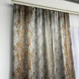 Жакардові мармурові штори сіро-бронзового кольору 2шт. 150х270 з білим шифоновим тюлем 400х270, на т ALBO pbe0052754 - мініатюра 8