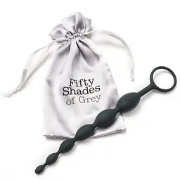 Анальний ланцюжок Fifty Shades of Grey Silicone Anal Beads 25.4 см (чорний) - мініатюра 3