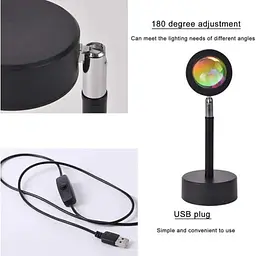 LED лампа для селфі XPRO SUN QS822 з ефектом сонця, з USB-штекером і кнопковим перемикачем (RGB_1741) - мініатюра 5